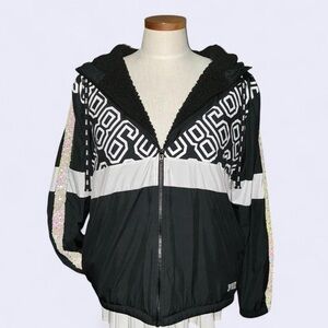 Victoria's Secret PINK Sherpa Bling Campus Full-Zip Anorak Jacket size XS/S